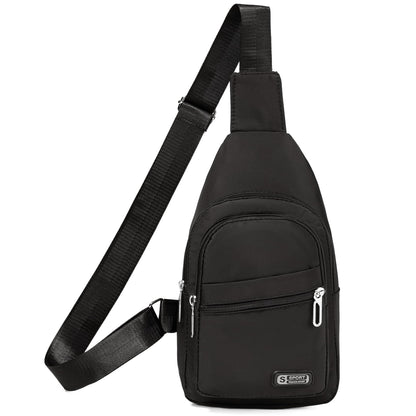 Small Sling Backpack Crossbody Sling Bag for Women, Chest Bag Daypack Fanny Pack Cross Body Bag for Outdoors Hiking Traveling - Black