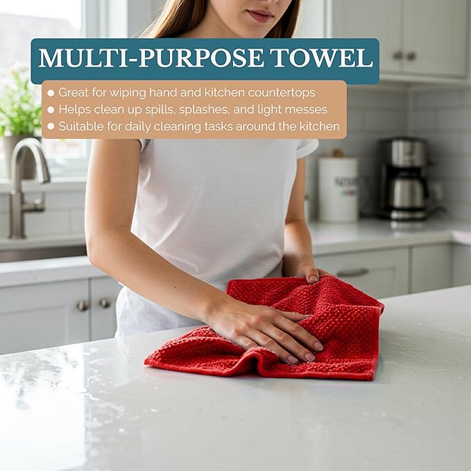 Casa Platino Dish Towels for Kitchen Drying Kitchen Towels – 8 Pc Durable