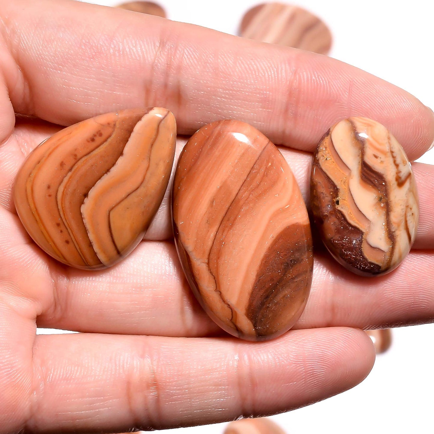 Gemkora 100 carats, Natural Wood Dolomite Gemstone Cabochons Wholesale Lot for Jewelry Making, Loose Gemstone, Polished Specimen, DIY, Wire Wrapping, Healing Crystals, Bulk Gemstone Deal