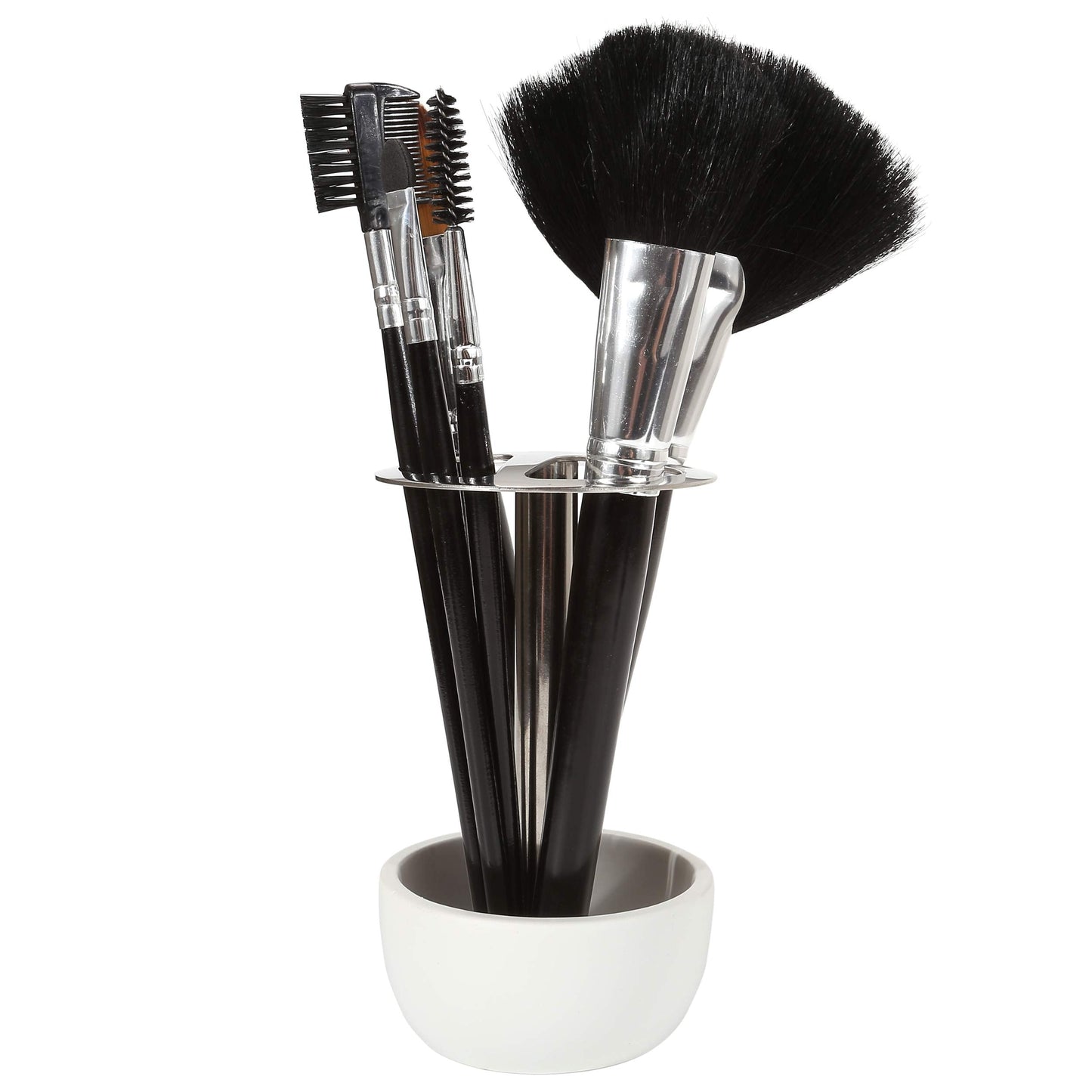 CozyCabin Toothbrush Holder Stand, for Razor, Bathroom Vanity Countertop, Stainless Steel Toothbrush Bathroom Organizer (White)