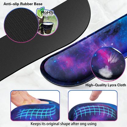 Canjoy Gaming Mouse Pad Set, 4-in-1 XXL Large Mouse Pad + Keyboard Wrist Rest Support+ Coaster, (35.4×15.7 in) Extended Desk Pad Memory Foam Non-Slip Desk Mat for Home Office