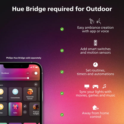 Philips Hue White & Colour Ambiance Discover Outdoor Floodlight, Smart Outdoor Lighting with App and Voice Command, Adjustable Garden Light