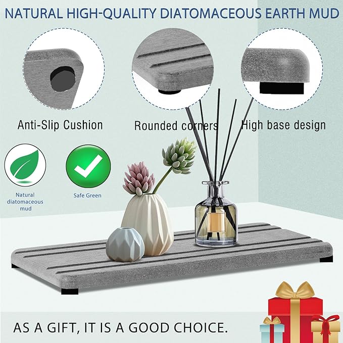 3PCS Water Absorbing Stone Tray, DryingNeat Diatomite Stone Sink Tray, Instant