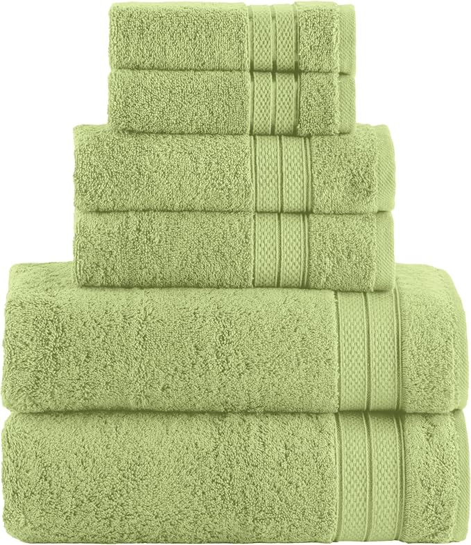 Elegant Comfort Luxury 6-Piece Towel Set, Premium Soft 100% Turkish Cotton