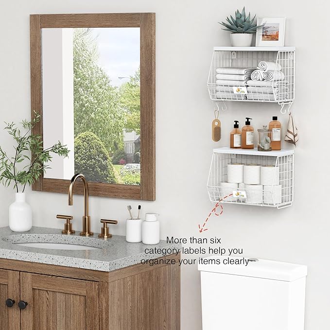 Wall Mount Bathroom Storage Basket, Fruit Produce and Vegetable Baskets