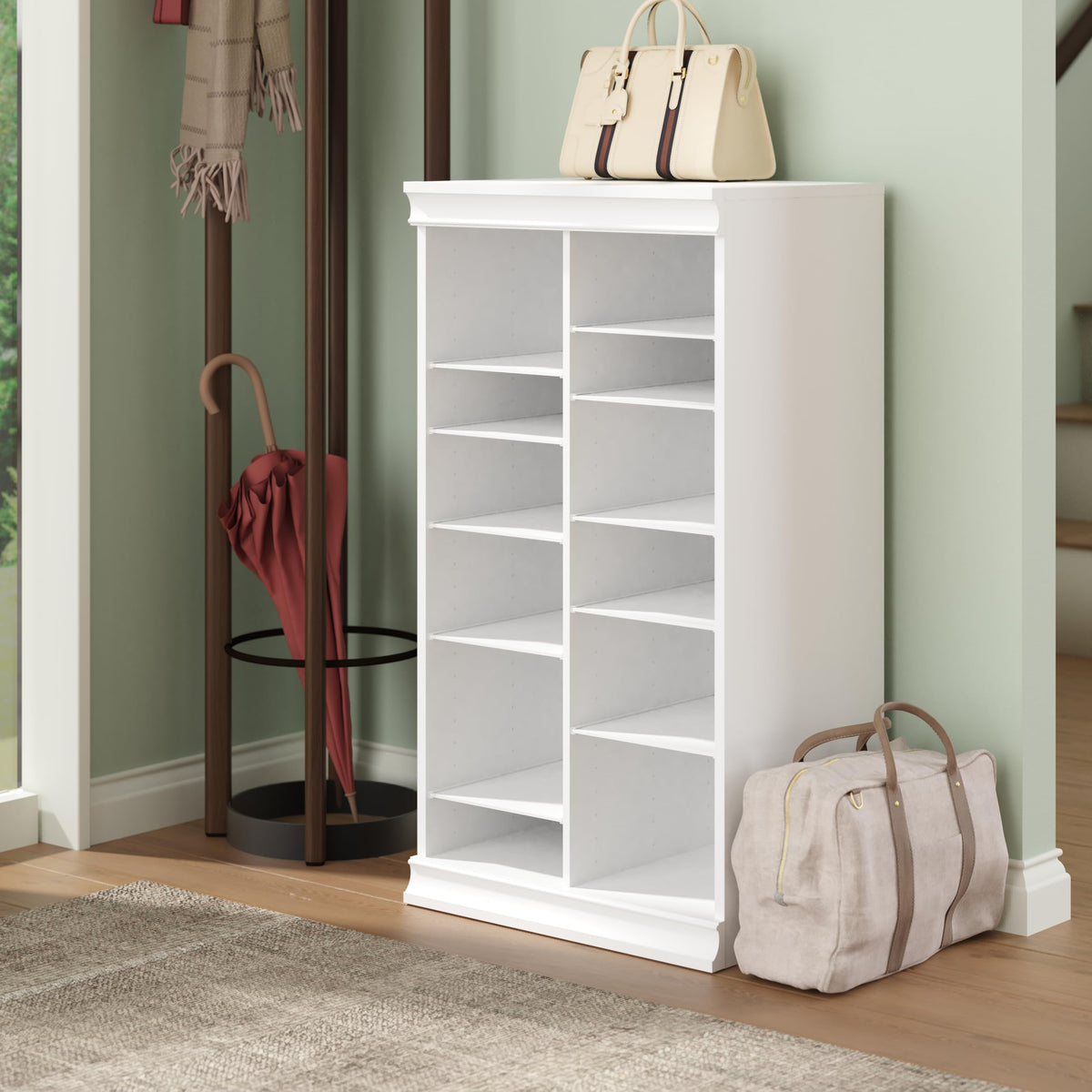 ClosetMaid Modular Adjustable Divided Storage Shelving Unit Organizer, 15.94-Inch D x 40.3-Inch H x 21.38-Inch W, White
