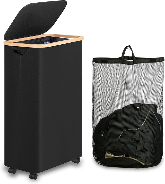 Laundry Basket with Lid, Large Laundry Hamper with Handle and Lid, Collapsible