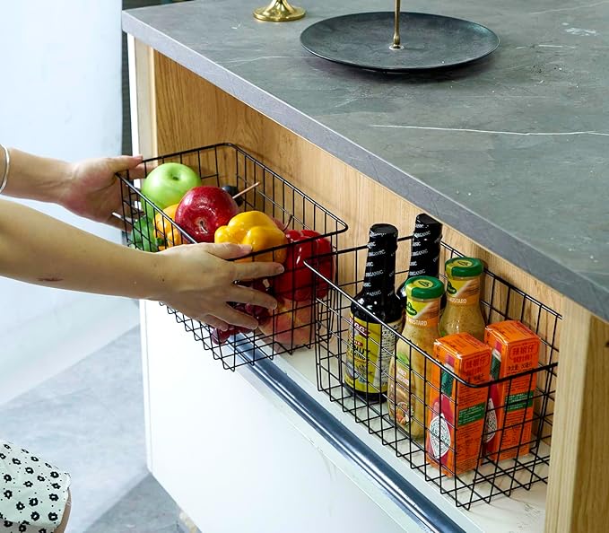 4 Pack【Extra Large】Hanging Kitchen Basket, Wire Storage Basket,