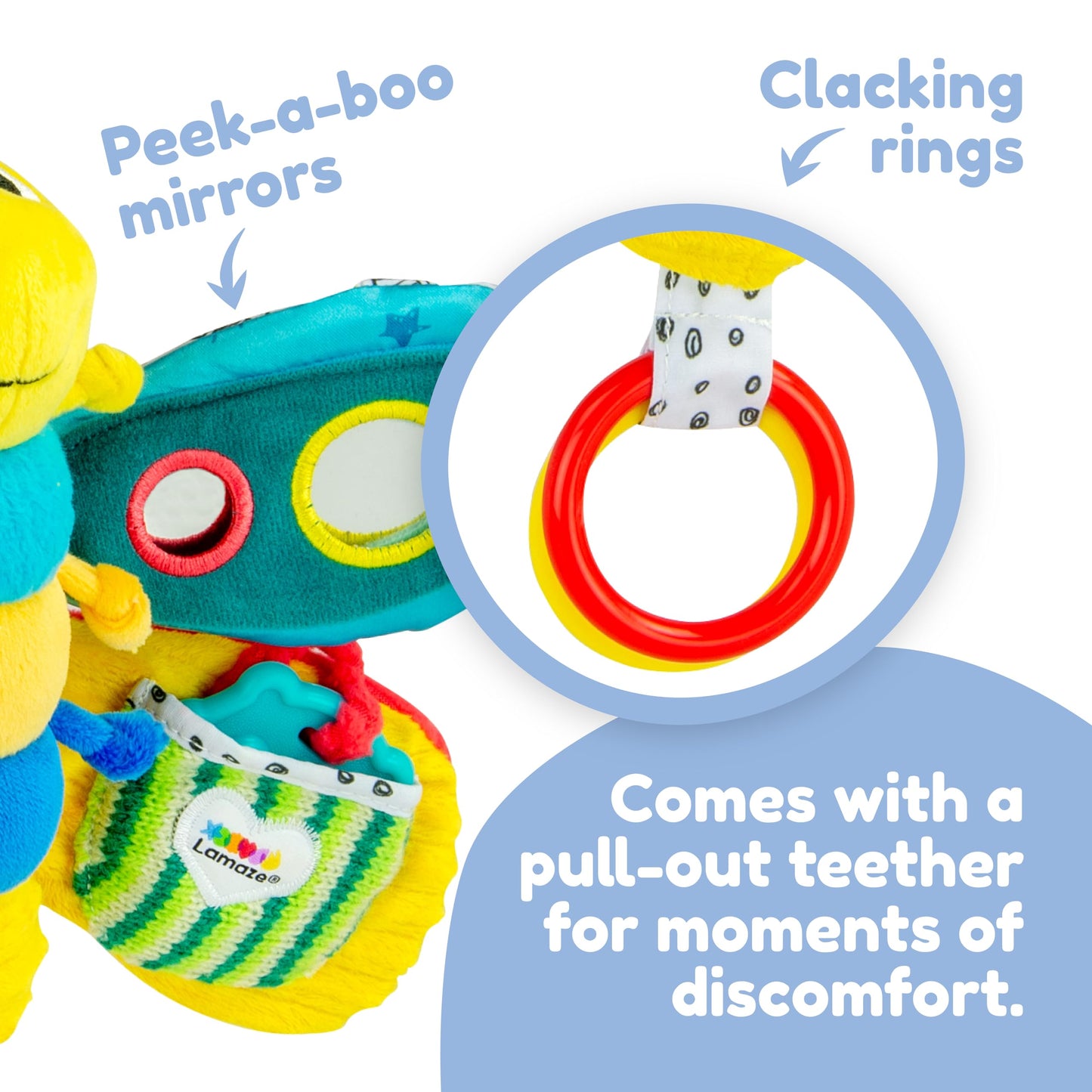 LAMAZE Freddie The Firefly - Clip on Pram and Pushchair Newborn Baby Toy, Sensory Toy for Babies Boys and Girls From 0 - 6 Months