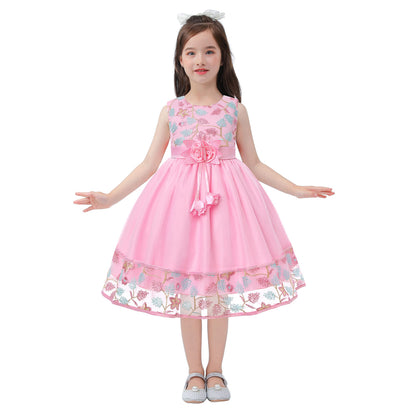 Cichic Girls Dresses Size 6 Kid Formal Dress for Pageant Holiday Birthday Party Pink Princess Gowns 7-8Years Old