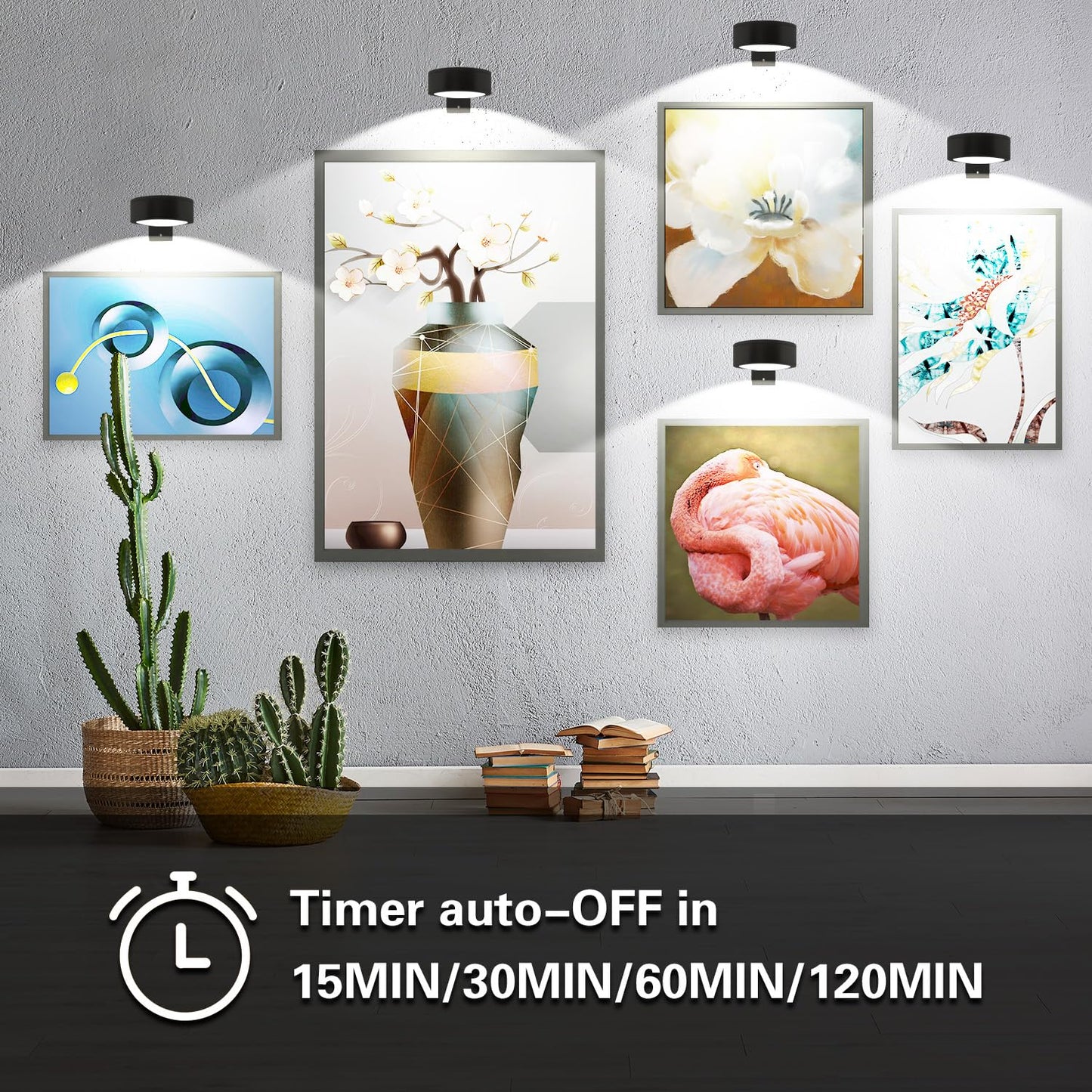Arixinks 3PACK Picture Light Battery Operated with Remote, Painting Light for Wall Art with 3 Lighting Colors Dimmable, LED Art Display Accent Light on Wall for Poster Dartboard Frame Portrait Black