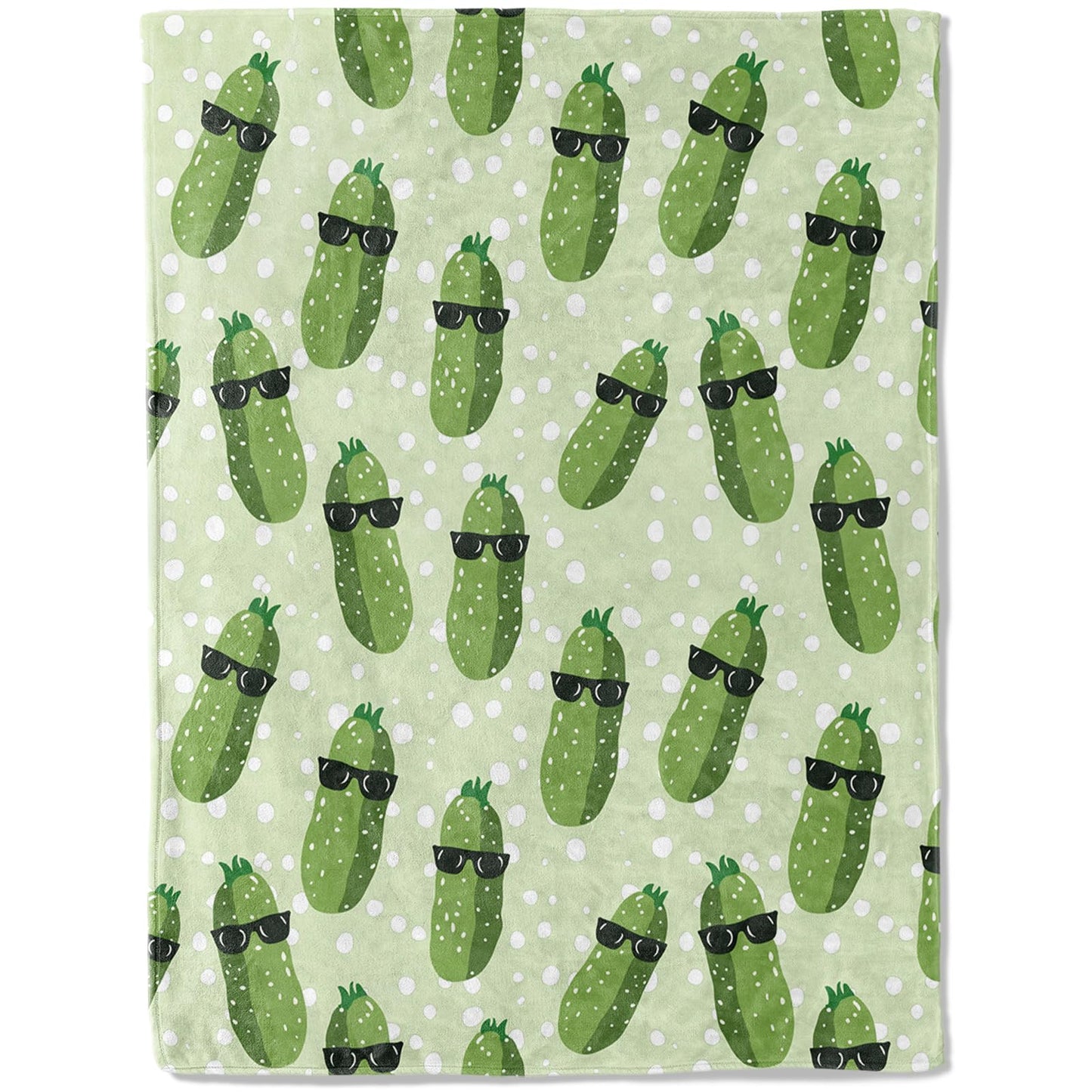 ainori Cool Cucumber Throw Blanket 50x60 in, Funny Sunglasses Cucumbers Blankets for Couch Bedroom Living Room Indoor Decor, Lightweight Soft Cozy Bedding Birthday Gift for Kids Boys Adults