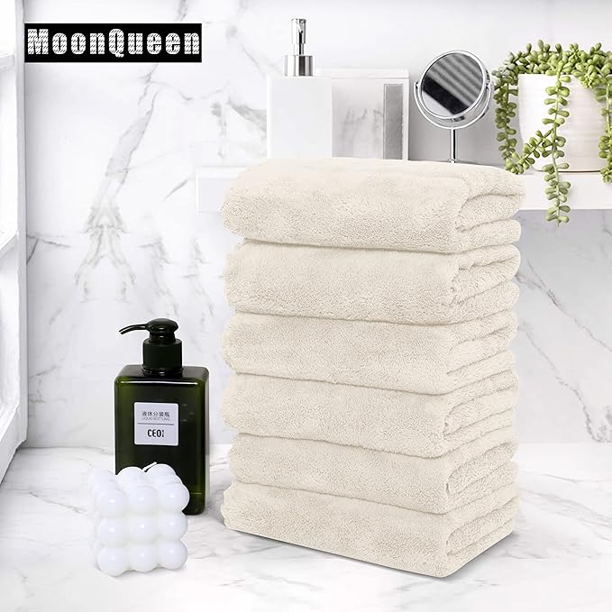 MOONQUEEN 6 Pack Premium Hand Towels