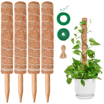 49 inch/125 cm Tall Moss Pole for Plants, SproutMaven 4 x 16 Inch/41 cm Monstera Moss Pole kit for Indoor Outdoor Climbing Plants Lianas to Grow Upwards