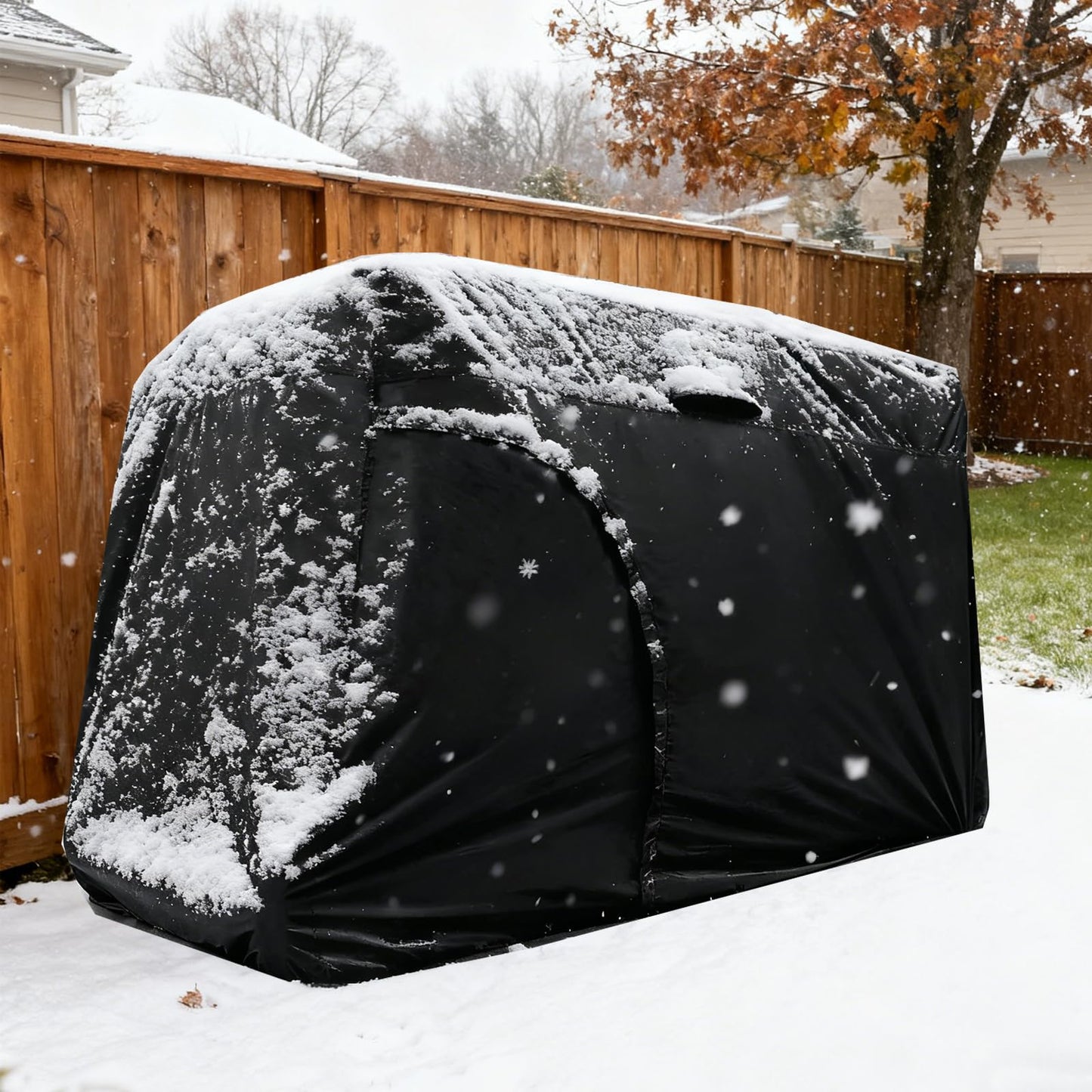 Joymo Golf Cart Cover 6 Passenger, Golf Cart Rain Cover Heavy-Duty All Weather Protection Covers for EZ GO Golf Cart Accessories, Outdoor Club Car Seat Covers Winter Summer(144" L x 54" W x 76" H)