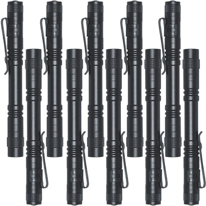 Beieverluck 10 Pack Small Mini Flashlights, Pocket Flashlight Penlight with Clip, Tactical Pen Light for Camping Outdoor Emergency Inspection Fathers Gifts for Dad Husband
