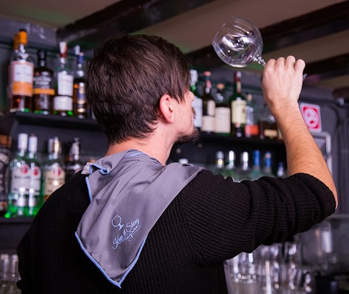Trendy Bartender Toast to Perfection Microfiber Commercial Grade Glass