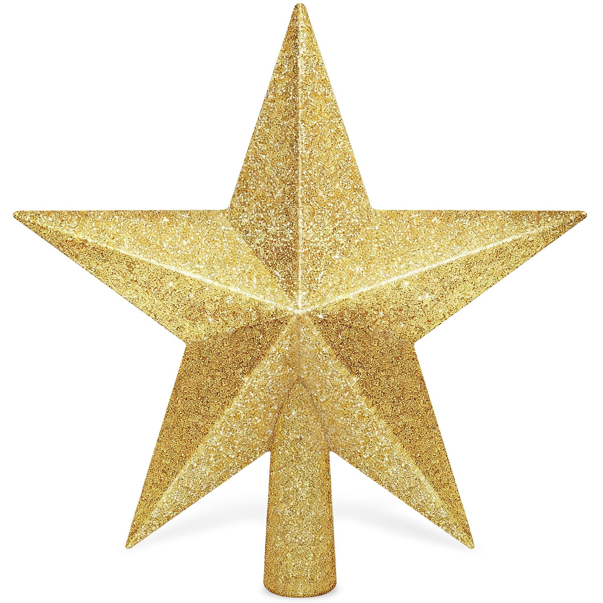 Christmas Tree Star Topper, 8" Gold Xmas Star Tree Decorations, 3D Shatterproof Bethlehem Star Tree Topper Decorations, Waterproof Christmas Tree Topper Decor for Holiday Home Outdoor Ornament