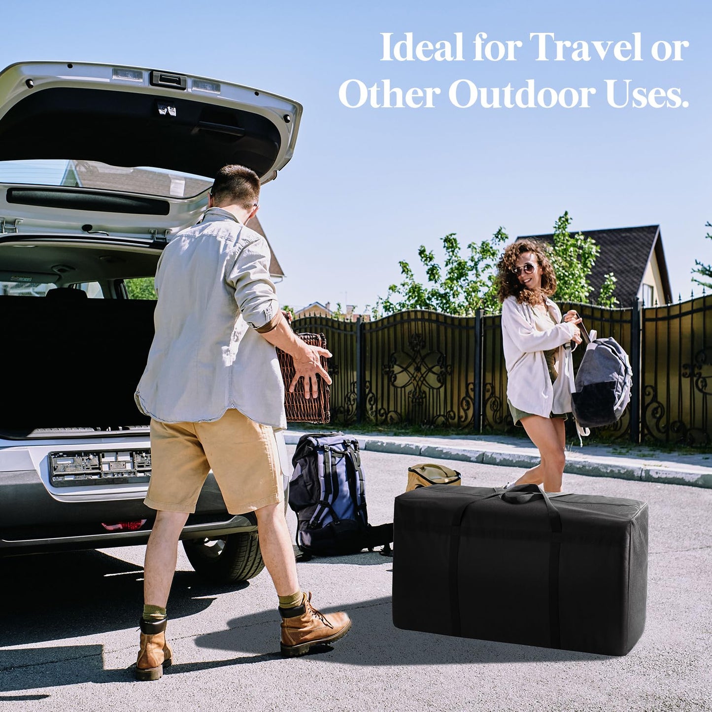 Lifewit 120L Extra Large Storage Duffle Bag for Traveling, Foldable Moving Bags with Zippers and Handles, Heavy Duty Storage Bags Big Totes for Travel, Camping, Storage Bins with Lids for Luggage