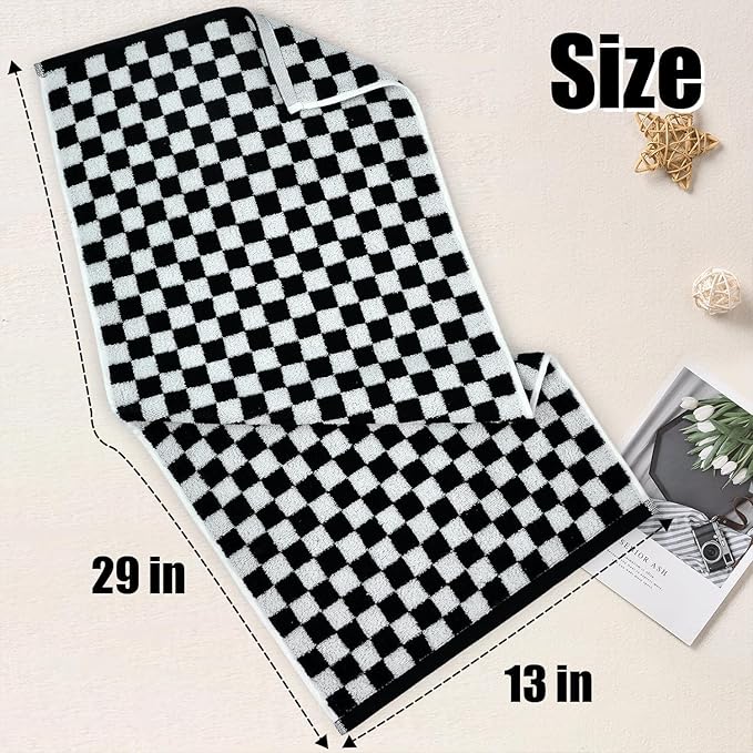 Jacquotha Black and White Hand Towels 4 Pack, Cotton Decorative Bathroom Hand