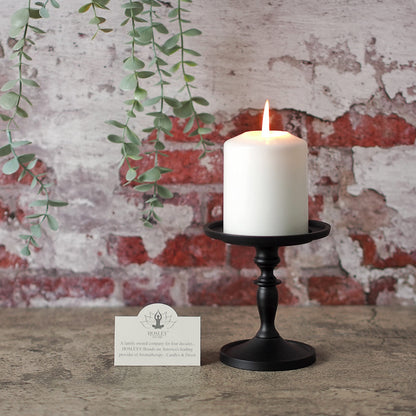 Hosley Set of 2 Black Pillar Holder 4.75 Inch High. Ideal Gift for Wedding Party Special Occasion or as a Candle Holder. W1