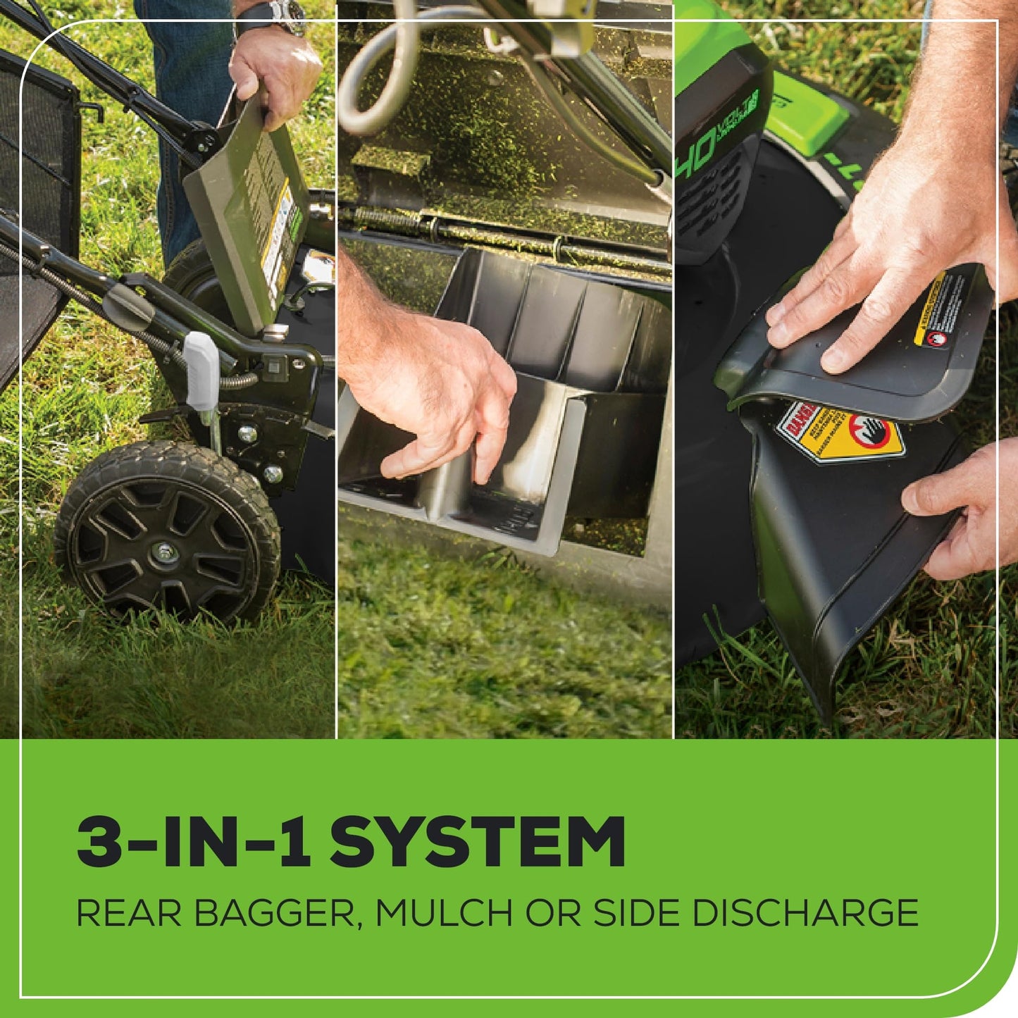 Greenworks 40V 21" Push Mower, 5.0Ah USB Battery