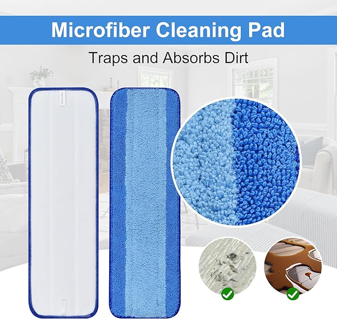 4 Pack Microfiber Cleaning Pad for Bona Mop Safe for Hardwood & Hard Surface
