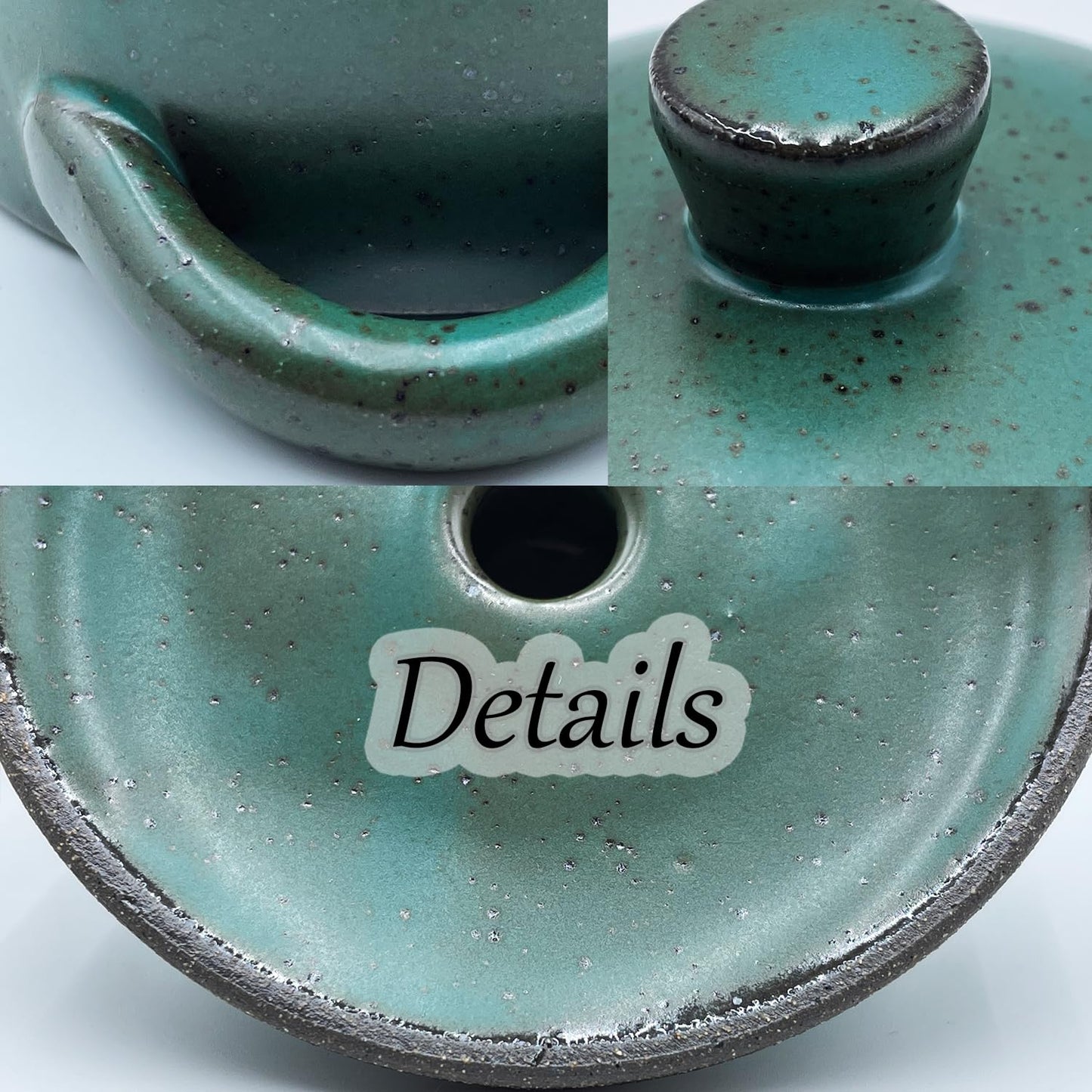 EWEIGEER Ceramic Salt Cellar With Lid & Spoon,8oz Salt Container For Countertop,Sugar Bowl,Spice Jar(Green)