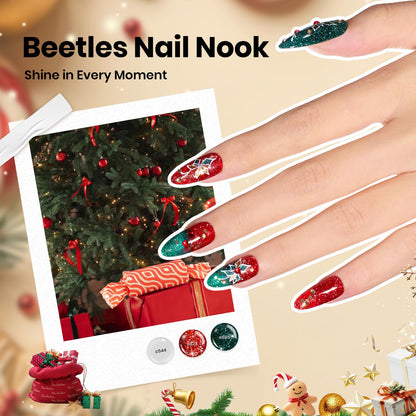 Beetles Gel Nail Polish Gift Set– Christmas Kaleidoscope 100 Vibrant Colors with Base & Top Coats Glitter Matte Glossy Finishes Cat Eye Pearl Nail Polish Nail Art Gift for Women Salon Home DIY Use