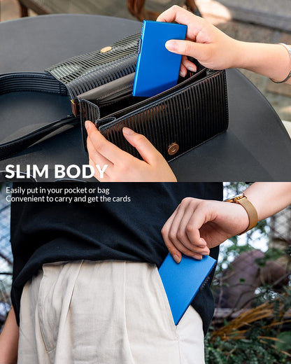 VULKIT Card Wallet for Men Credit Card Holder RFID Blocking Pop Up Card Holder Women Minimalist Wallet Slim RFID Wallet