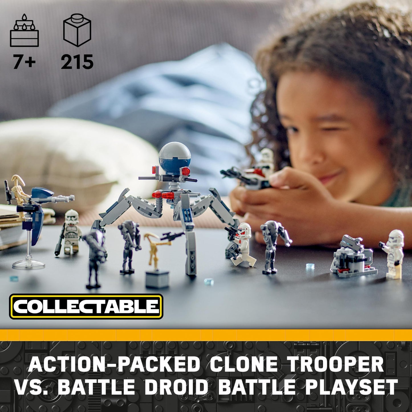 LEGO Star Wars Clone Trooper & Battle Droid Battle Pack, incl. 4 Minifigures, 5 Droids and a Speeder Bike with Shooters - Building Toys for 7+ Year Old Boys & Girls 75372