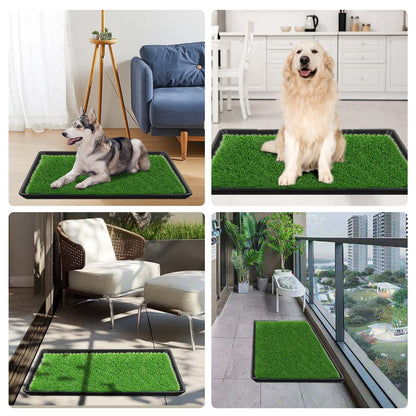 Embellbatt 60 * 90CM Dog Grass Pad with Tray, Dog Potty Grass for Puppy Training, Artificial Fake Grass for Dogs to Pee on Indoor Outdoor Dog Training Floor Protection Trays