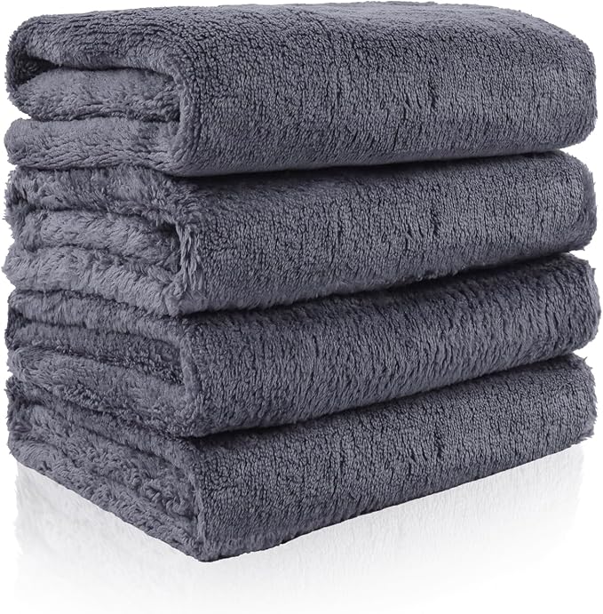 4 Pack Hand Towels, Microfiber Coral Velvet Highly Absorbent Towels