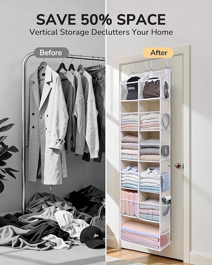 ULG Over the Door Organizer, 6-Tier Hanging Storage