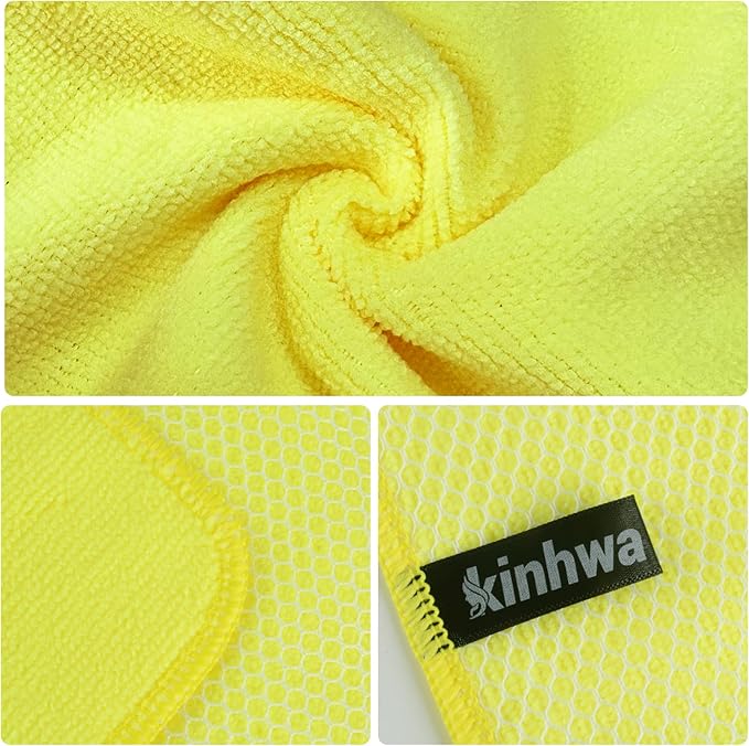 KinHwa Kitchen Washcloths for Dishes Absorbent Microfiber Dish Cloths Quick Dry