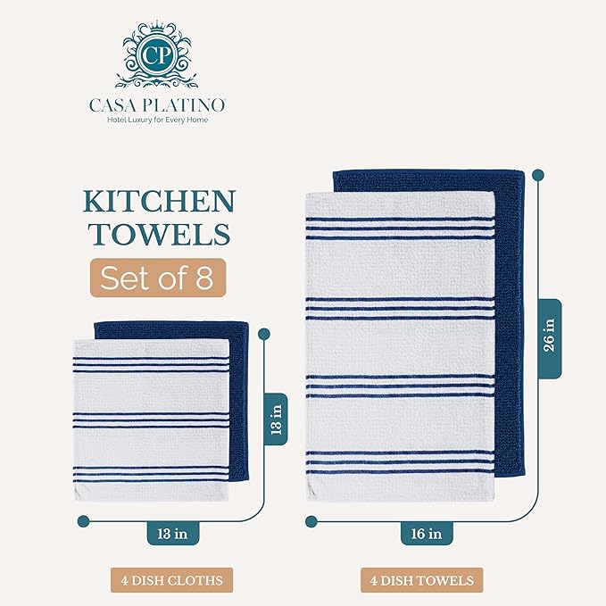 Casa Platino Dish Towels for Drying Dishes and Kitchen Towels and Dishcloths