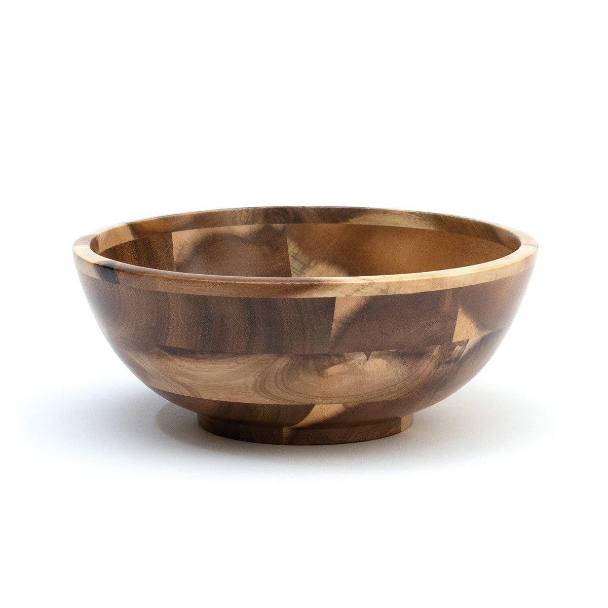 Lipper International Acacia Footed Round Flared Serving Bowl for Fruits or Salads, Small, 7" Diameter x 3" Height, Single Bowl