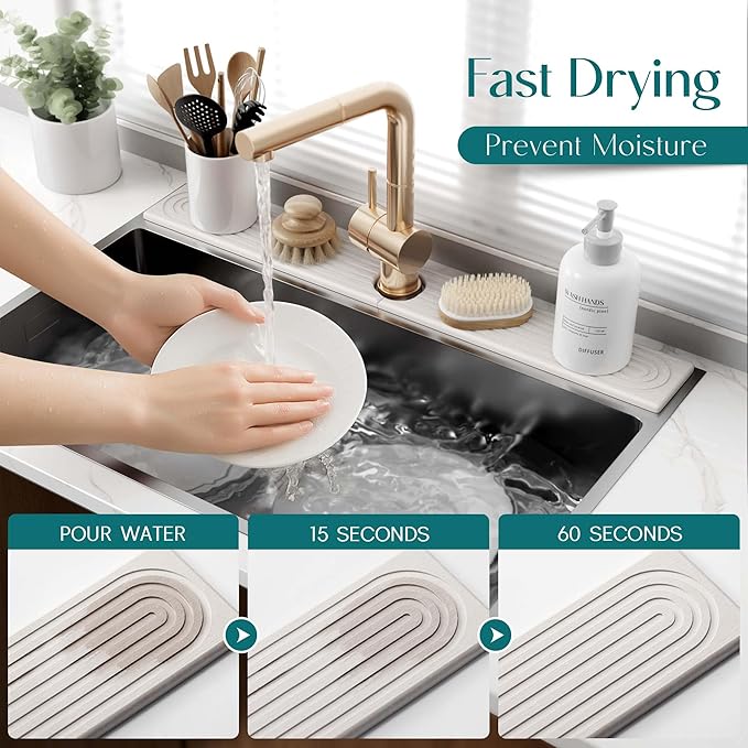 30 Inch Faucet Mat for Kitchen Sink