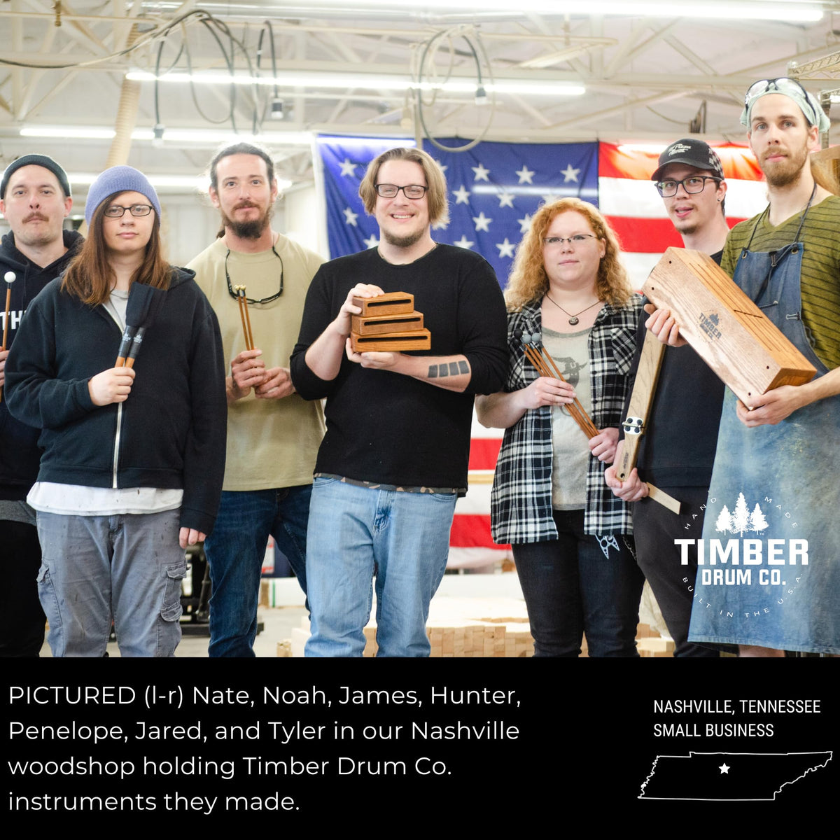 Timber Drum Co. Wood Block Instrument — MADE IN U.S.A. Percussion