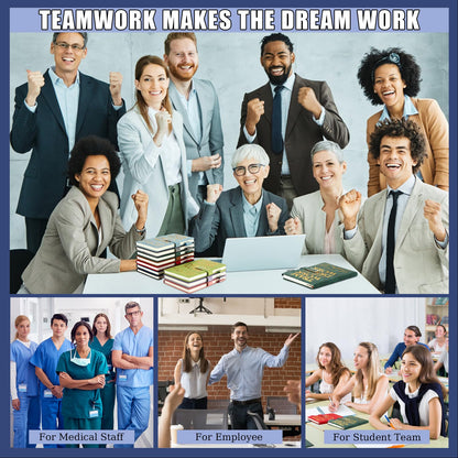 Chuangdi 20 Pcs/10 Sets Team Employee Appreciation Gift Bulk Teacher Nurse Week Gifts A5 Leather Inspirational Notebook and Metal Ballpoint Pen for Social Worker Secretary Coworker Staff(Multicolor)