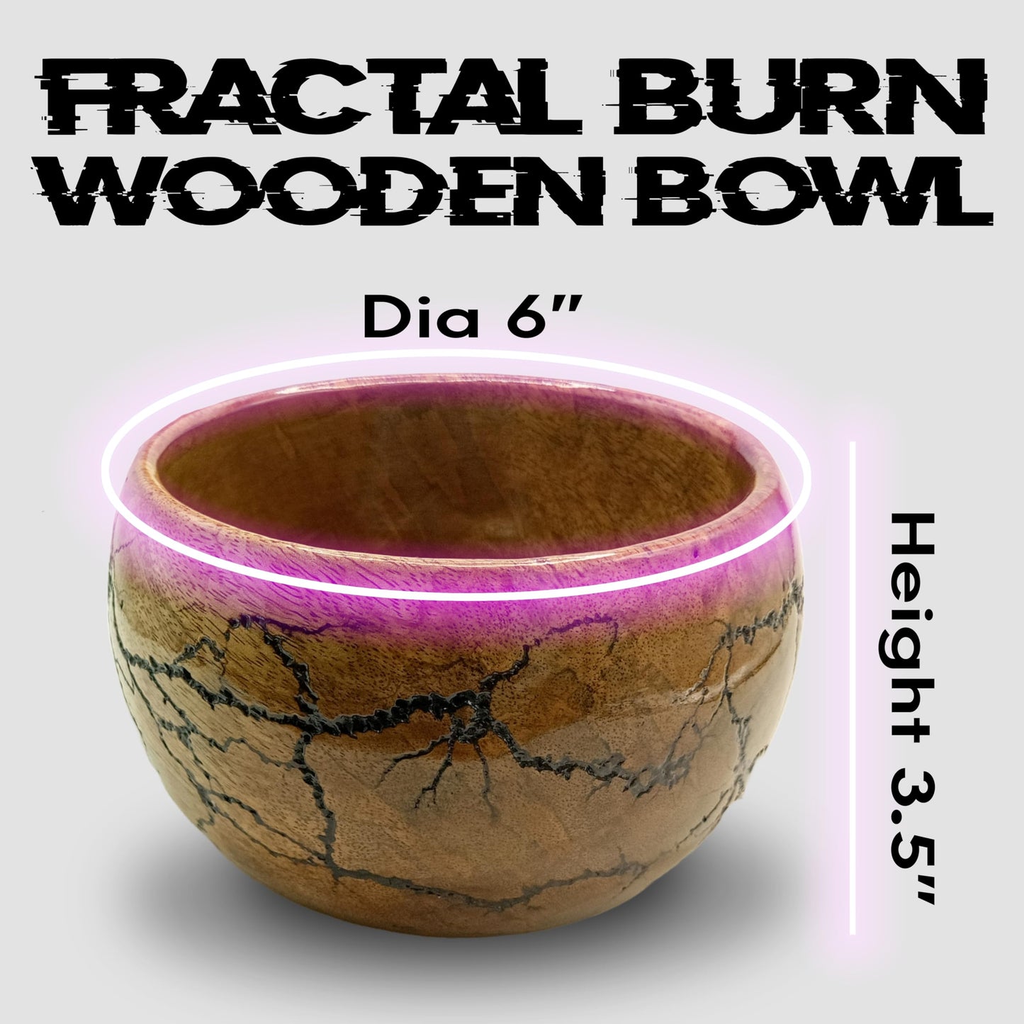 AYZCORP Fractal Burn Wood Bowl - Decorative Mango Wood Bowl for Kitchen, Dining, Entryway, Desk, and Holding Keys, Cuff Links, Coins