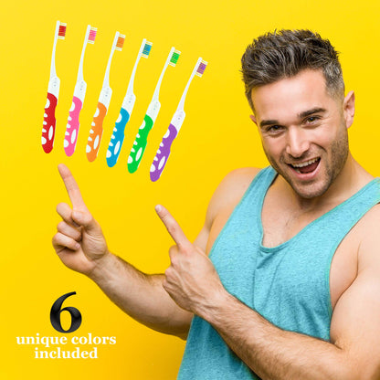 Bulk Portable Toothbrushes, Individually Wrapped, Manual Disposable Travel Toothbrush Set for Adults, Medium Soft Large Head, Multi Color Travel Toothbrush Kit (100 Pack - Medium)