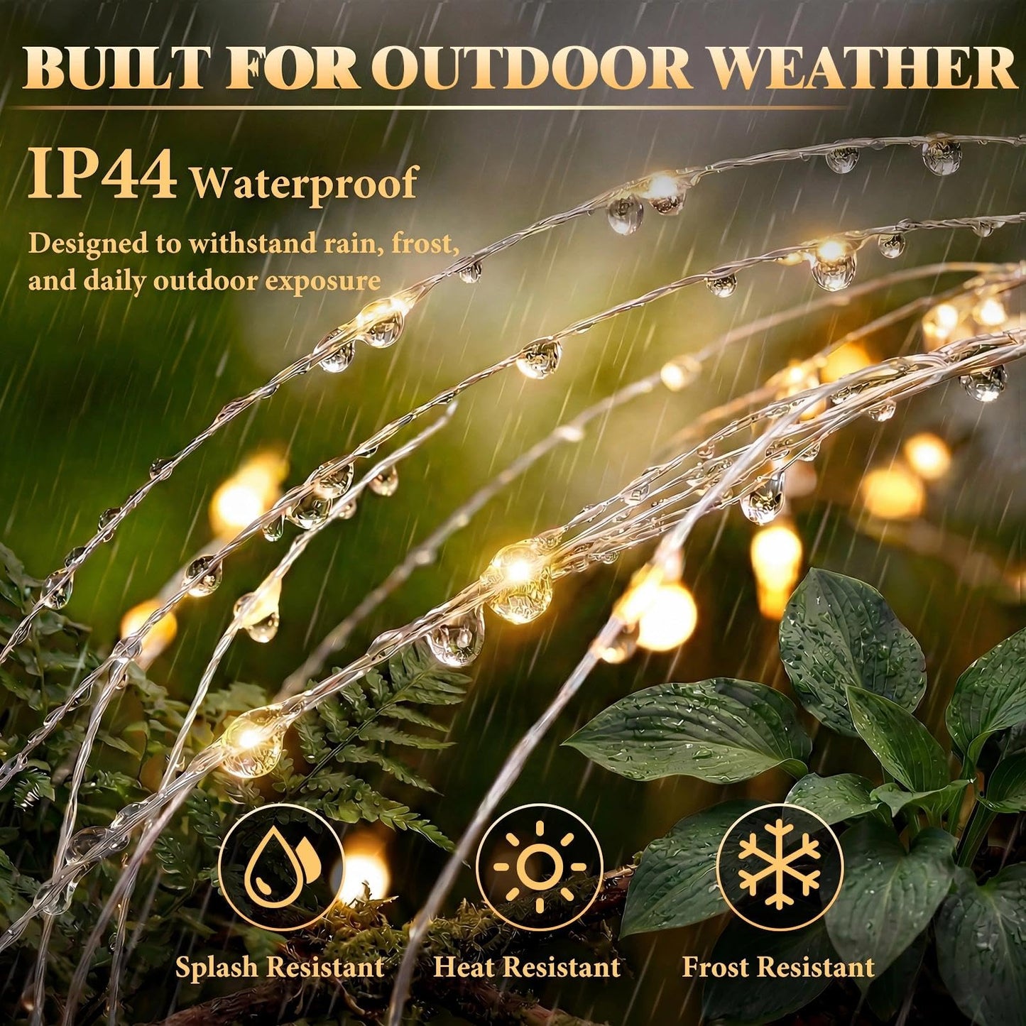 Fairdeer Solar Firework Lights Outdoor 2 Pack, 120LED Starburst Garden Lights Solar Powered with 8 Lighting Modes, Waterproof Decorative Lights for Flower, Walkways, Garden Patio & 4th of July Decor