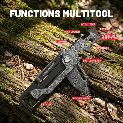 9-in-1 EDC Mini Multitool Knife, Folding Utility Knife, Screw Wrenches, Bottle Opener, Screwdriver, Small Pocket Knife For Outdoor, Camping, Hiking, Gifts For Men Women