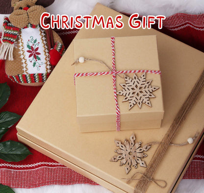 Wooden Snowflakes Christmas Ornaments 16Pcs Tree Hanging Decorations Rustic Wood Crafts