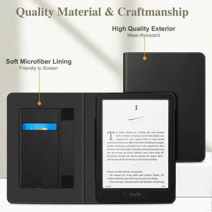 FINTIE Case for 7"/6.8" Kindle Paperwhite(12th/11th Generation-2024/2021) and Kindle Colorsoft Signature Edition - Foldable Stand Cover Auto Wake/Sleep for Paperwhite 2024, Black