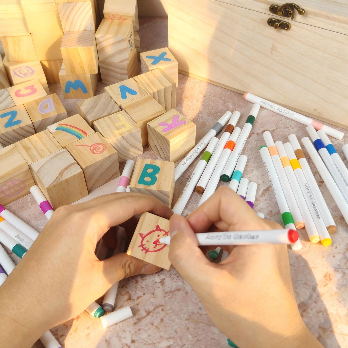 98 Pcs Baby Shower Games Sign Kit, Wooden Blocks to Decorate