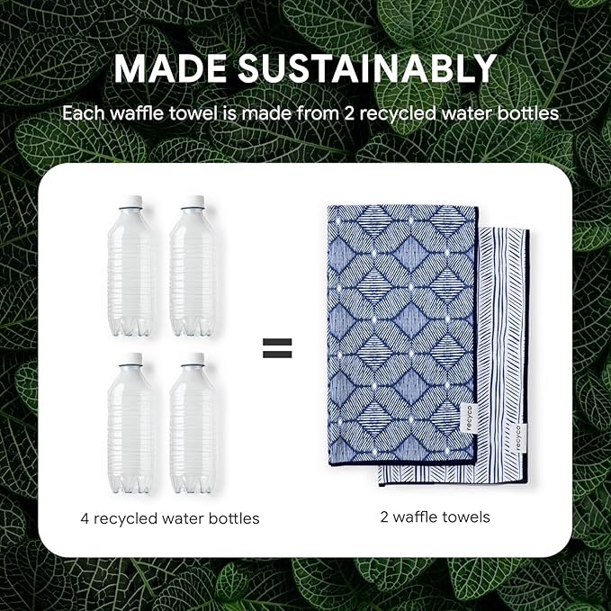 RECYCO Waffle Kitchen Towel Set of 2