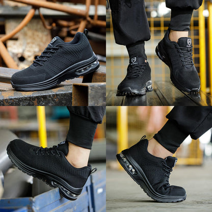 Baofular Safety Trainers Men Womens Steel Toe Trainers Lightweight Comfortable Safety Shoes Work Trainers Non Slip & Breathable Black 9 UK 43 EU 265