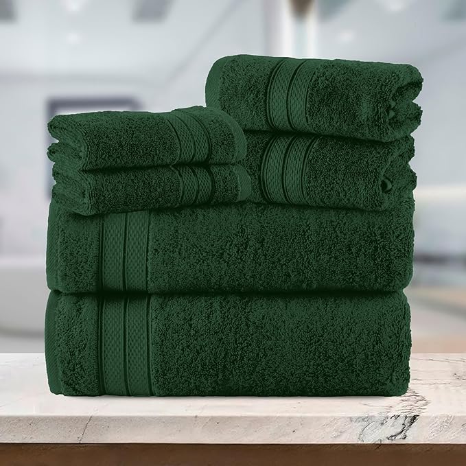 Elegant Comfort Luxury 6-Piece Towel Set, Premium Soft 100% Turkish Cotton